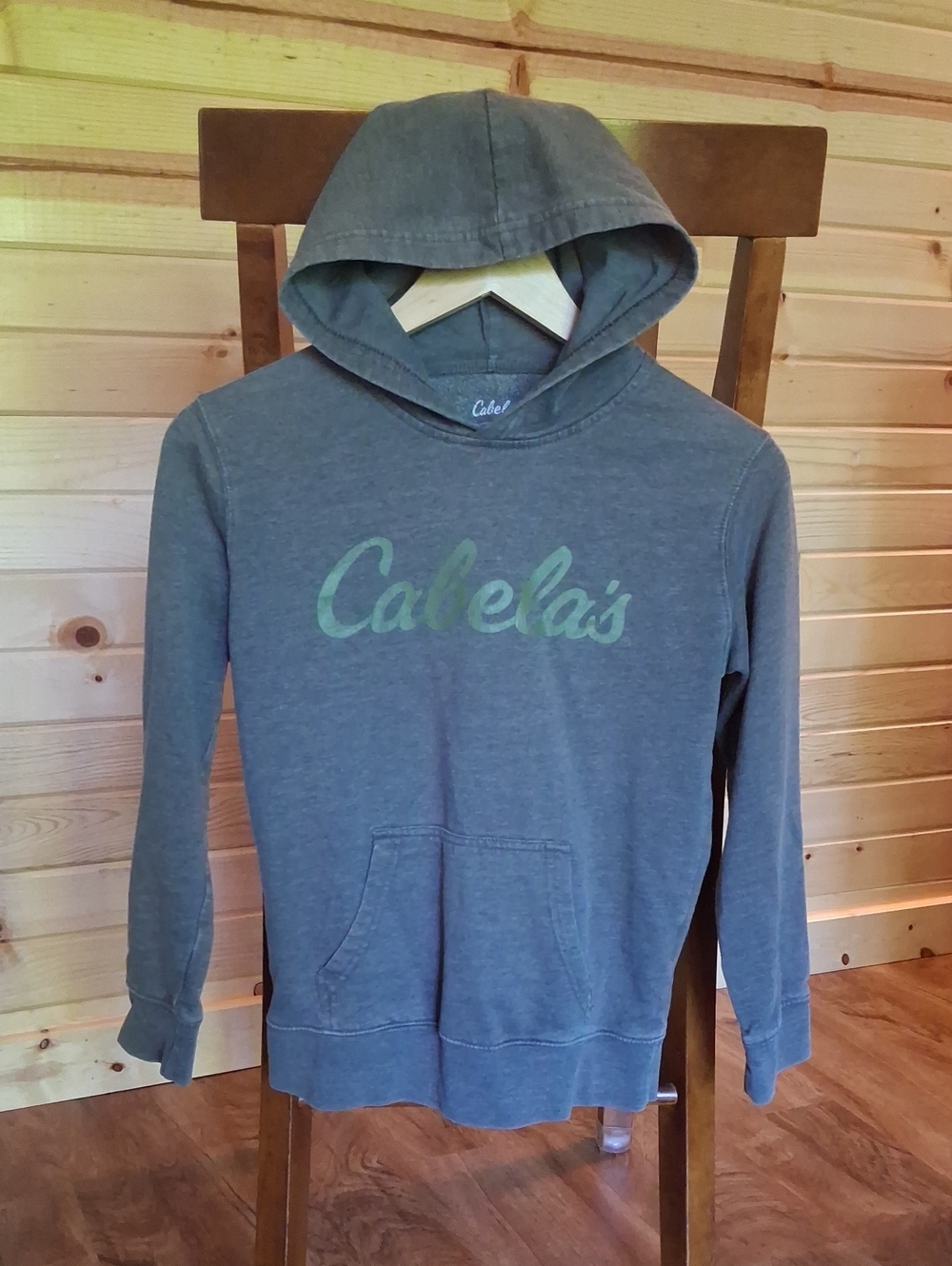 Cabela's Youth Hooded Pullover Sweatshirt in Faded Green